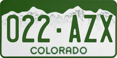 CO license plate 022AZX