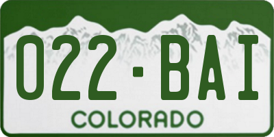 CO license plate 022BAI