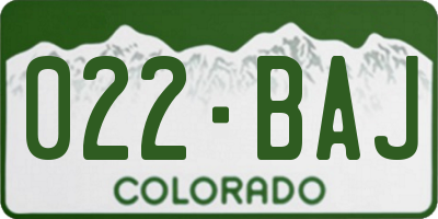 CO license plate 022BAJ