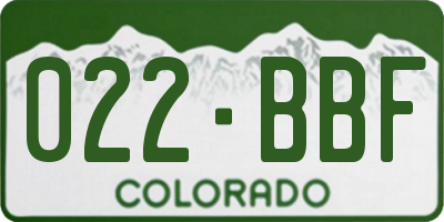 CO license plate 022BBF