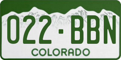 CO license plate 022BBN