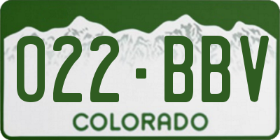 CO license plate 022BBV