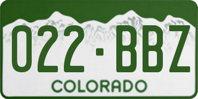 CO license plate 022BBZ