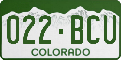 CO license plate 022BCU
