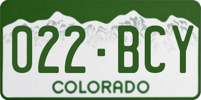 CO license plate 022BCY