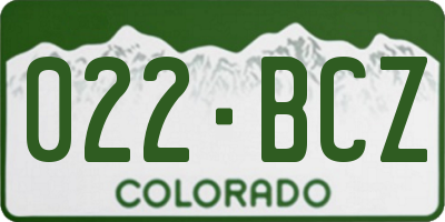 CO license plate 022BCZ
