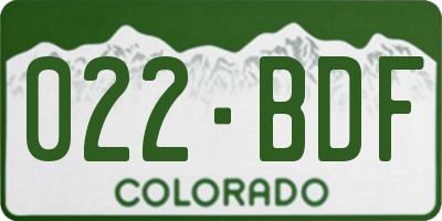 CO license plate 022BDF
