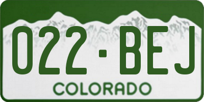 CO license plate 022BEJ