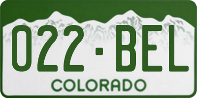 CO license plate 022BEL