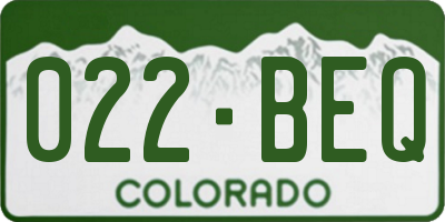 CO license plate 022BEQ