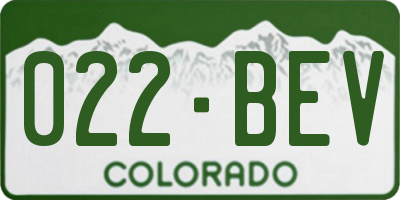 CO license plate 022BEV
