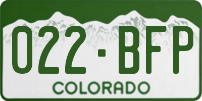 CO license plate 022BFP