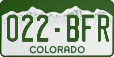 CO license plate 022BFR