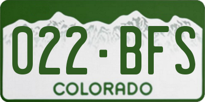CO license plate 022BFS