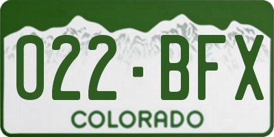 CO license plate 022BFX