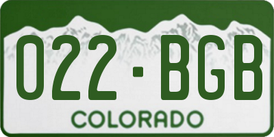 CO license plate 022BGB