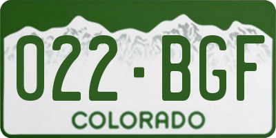 CO license plate 022BGF