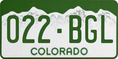 CO license plate 022BGL