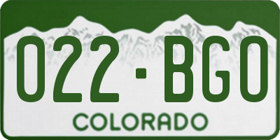 CO license plate 022BGO