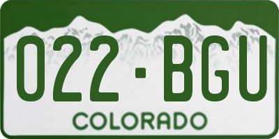 CO license plate 022BGU