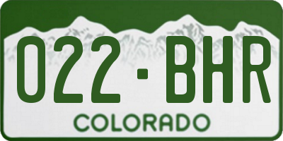 CO license plate 022BHR