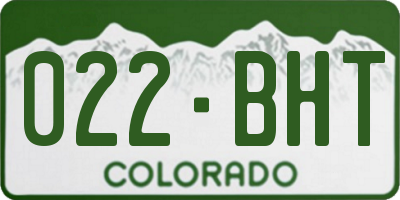 CO license plate 022BHT