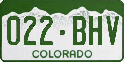 CO license plate 022BHV
