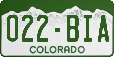 CO license plate 022BIA