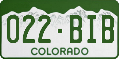 CO license plate 022BIB