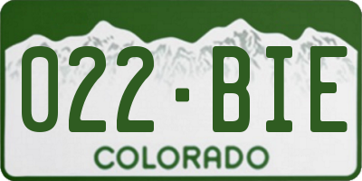 CO license plate 022BIE