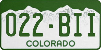 CO license plate 022BII