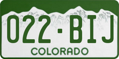 CO license plate 022BIJ