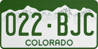 CO license plate 022BJC