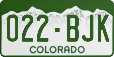 CO license plate 022BJK