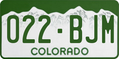 CO license plate 022BJM