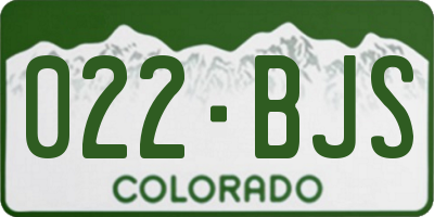 CO license plate 022BJS