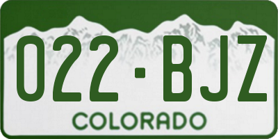 CO license plate 022BJZ