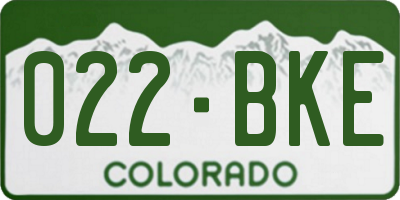 CO license plate 022BKE