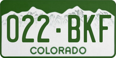 CO license plate 022BKF