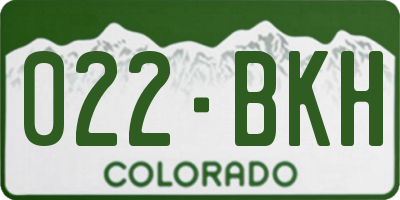 CO license plate 022BKH