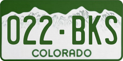 CO license plate 022BKS