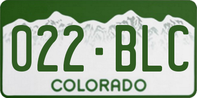 CO license plate 022BLC