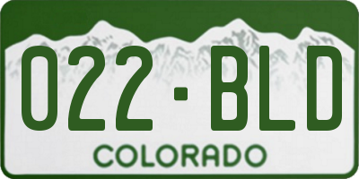 CO license plate 022BLD