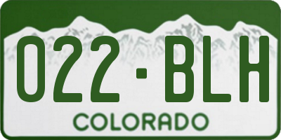 CO license plate 022BLH