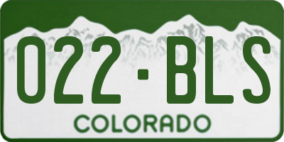 CO license plate 022BLS