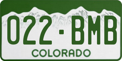 CO license plate 022BMB