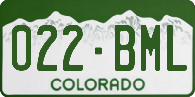 CO license plate 022BML
