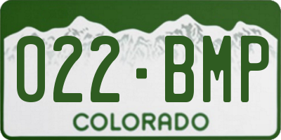 CO license plate 022BMP