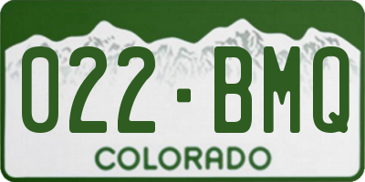 CO license plate 022BMQ