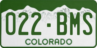 CO license plate 022BMS